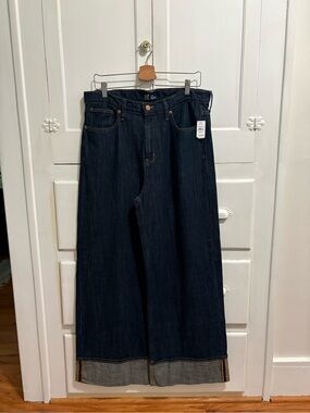 GAP Dark Indigo High Rise Wide-Leg Jeans